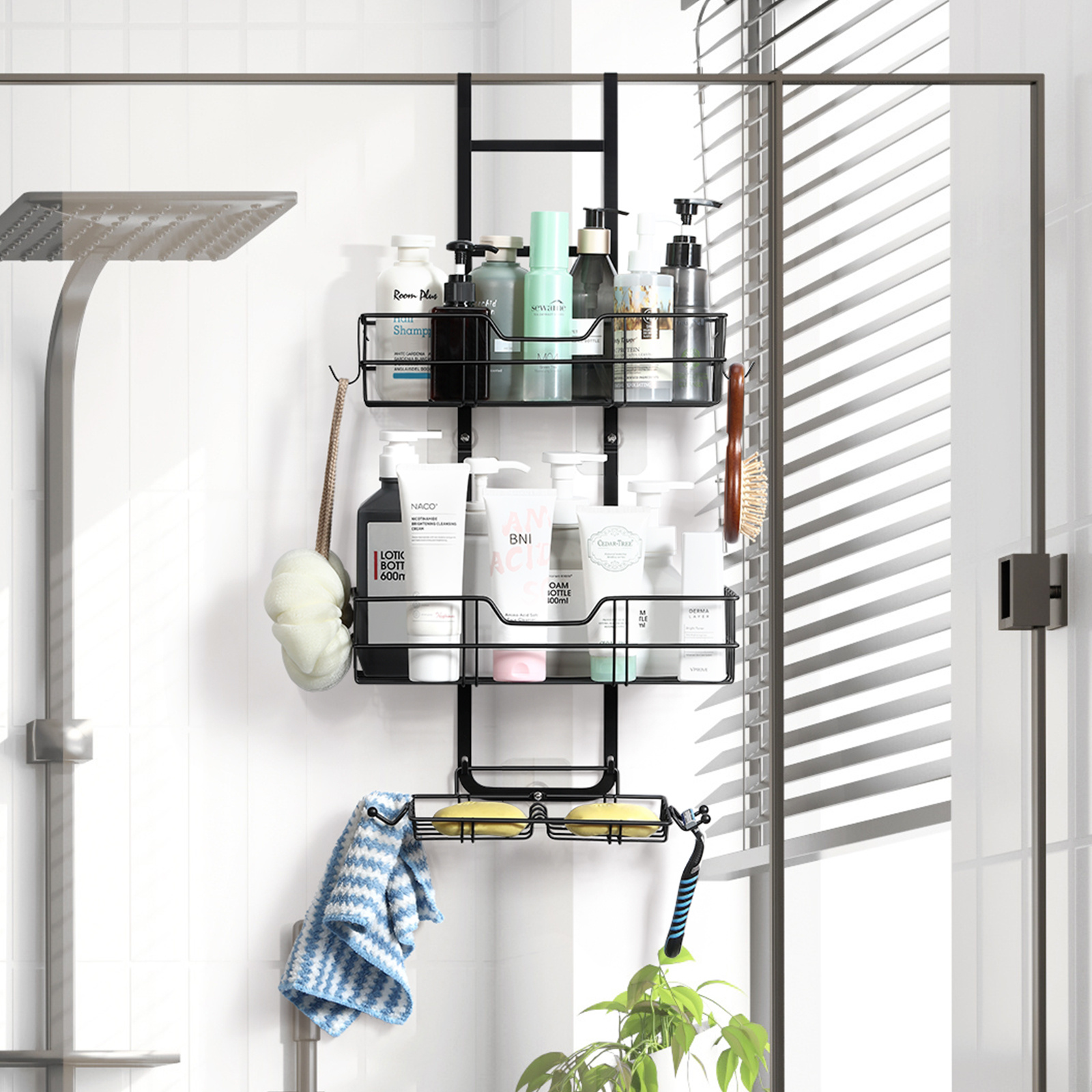 Adjustable Stainless Steel Door Shower Caddy Bathroom - Temu