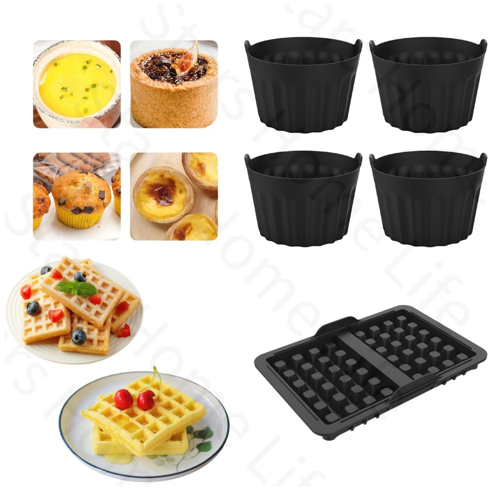 2 Pcs Air Fryer Silicone Waffle Moulds Rectangle, Waffles Maker Insert For Airfryer, Silicone Waffle Mould Square For Ninja AF300, AF400EU, AF451EU, SL400EU - View #8