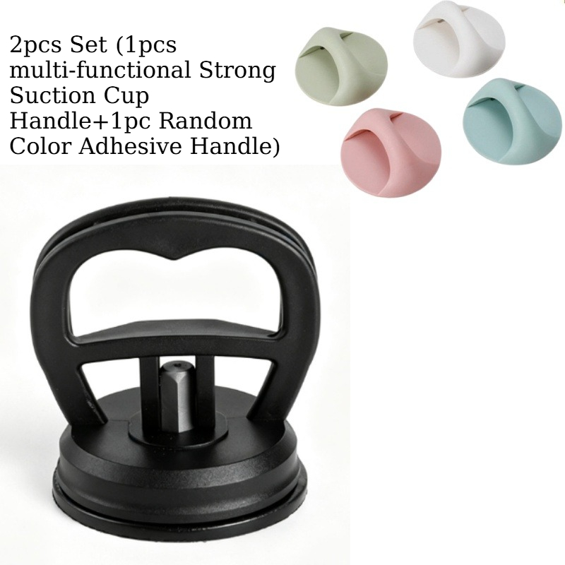 TEMU 2pcs Set (1pc Multi-functional Strong Suction Cup Handle+1pc Random Color Adhesive Handle), Car Dent Repair Puller Tool, No Damage To Paint And