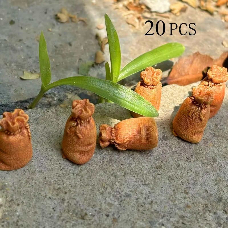 Image of 20pcs Realistic Burlap Sack Statues, Resin , Versatile For Multiple Scenes, Handmade, Christmas Home Decoration For Halloween Thanksgiving Christmas Decorations Collectible Figurines