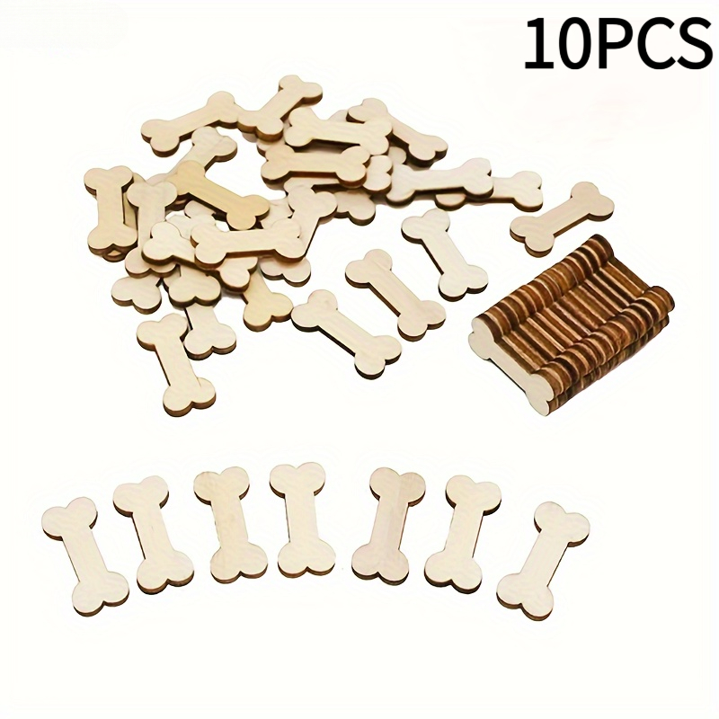 TEMU 2D Flach | Set mit 10 künstlichen Holzscheiben in Hundeknochenform, geeignet für DIY-Malerei, Gekritzel, Dekoration Party-Deko, zur Verbesserung