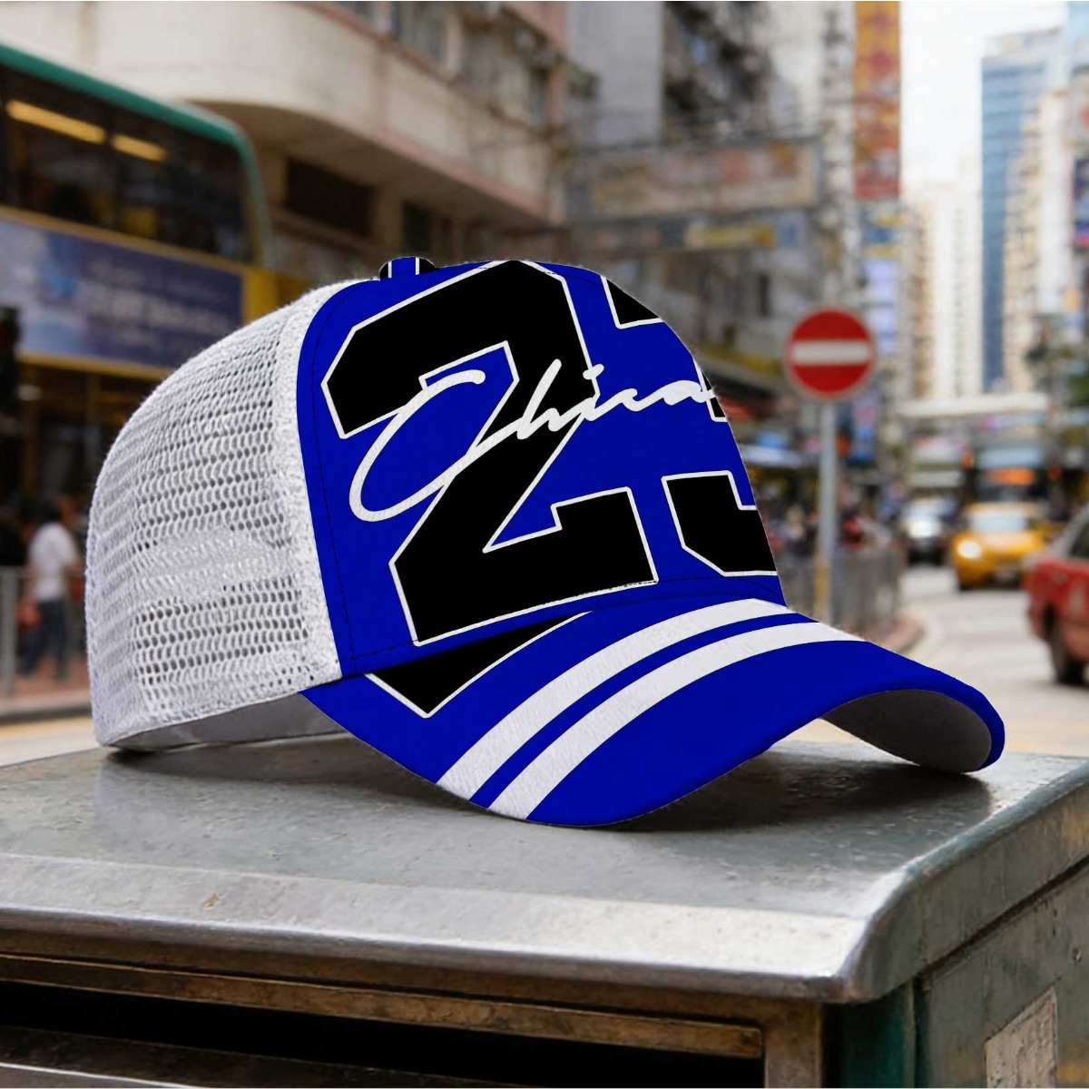 TEMU 1pc Chicago 23 Classic Adjustable Snapback Mesh Sunshade Hat Non-stretch Fabric Snap Fastening For Streetwear Sports Gifts For Women Men