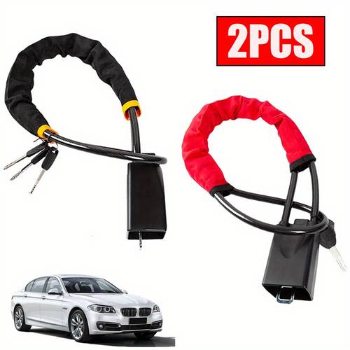 2pcs anti theft steering wheel lock with 3 keys car security device for cars suvs jeeps pickup trucks durable pvc material removal vehicle protection