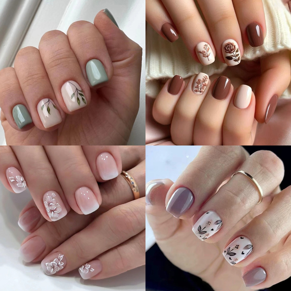 TEMU 4 Sets 96pcs Short Square Press-on Nails Pink And White French Style Fake Nails Reusable For Women