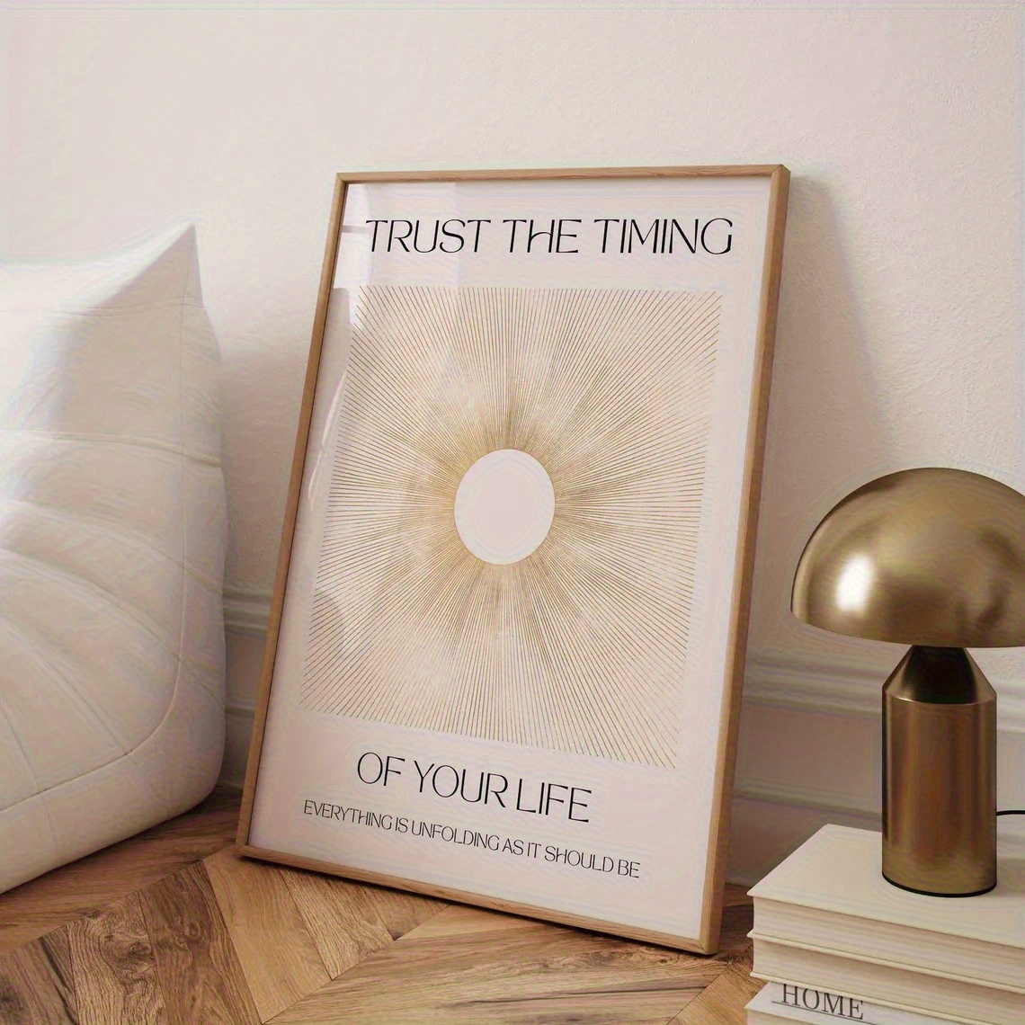TEMU 1pc -inspired " The Timing Of Life" Minimalist Bilingual Text Frameless Vertical Canvas Print - Modern Motivational Wall Art For Home, Office,