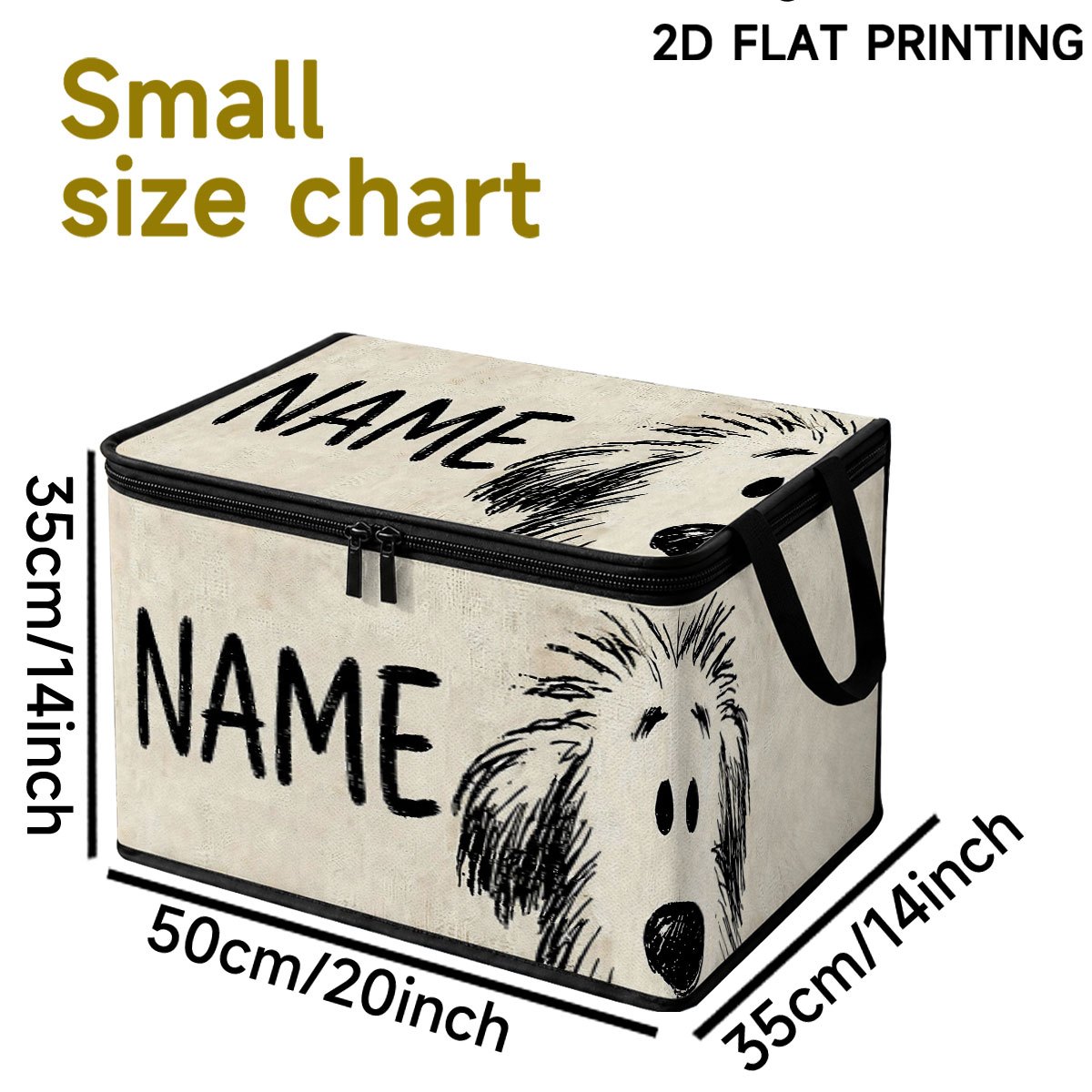 TEMU 1pc Extra Large Customizable Dust-proof Easy Cute Puppy Printed Fabric Storage Box, Pet Storage, Multifunctional Foldable Storage Box With Lid,