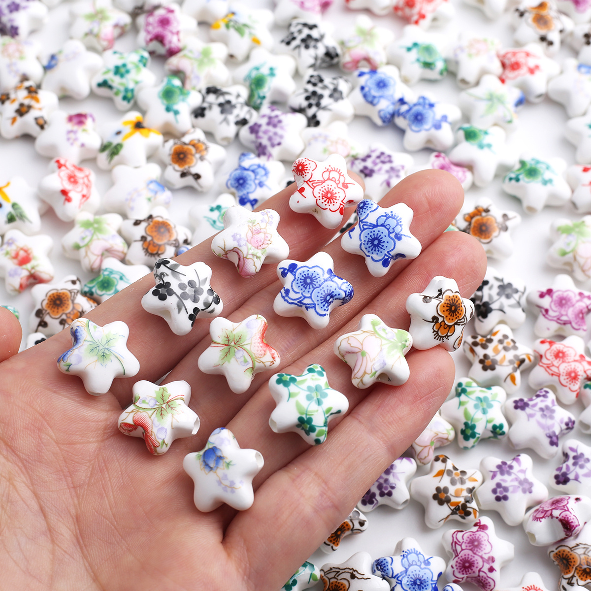 12pcs Random Color Ceramic Beads for DIY Jewelry Making