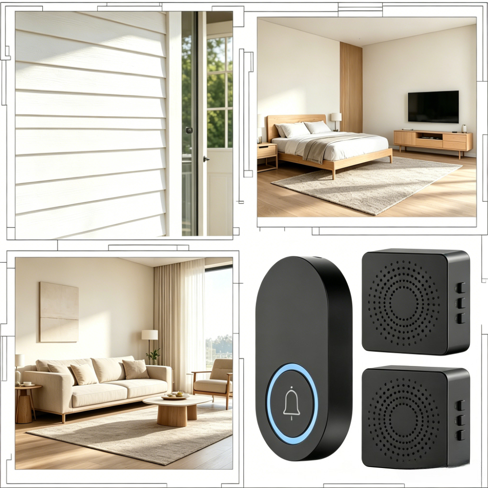 Image of Smart Doorbell With 38 Soothing Chimes And 3 Volume Levels, No Wiring Required, , Suitable For Multi- And Office Entrances, And Courtyard