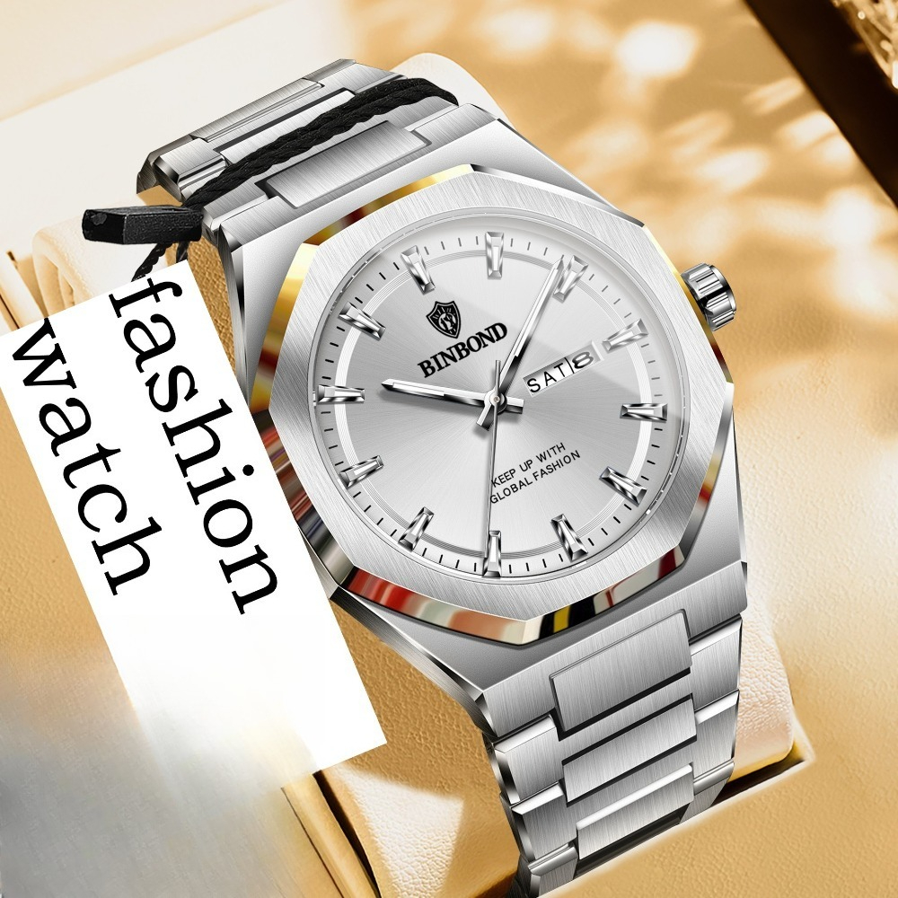 Image of Classic Men's Dual Calendar Night Light Trendy Watch, New Fashionable Casual Men's Watch, Suitable For Work, Gatherings, Parties, Gifts, Holiday Presents, Without Battery