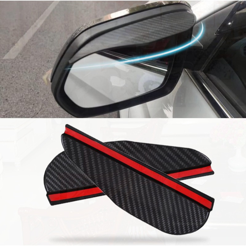 TEMU 2pcs Car Rear View Mirror Rain Visor Guard Carbon Fiber Car Side Mirror Rain Eyebrow Guard Auto Mirror Rain Visor Smoke Guard Car Exterior Trim Accessories Universal For Cars Truck And Suv Black