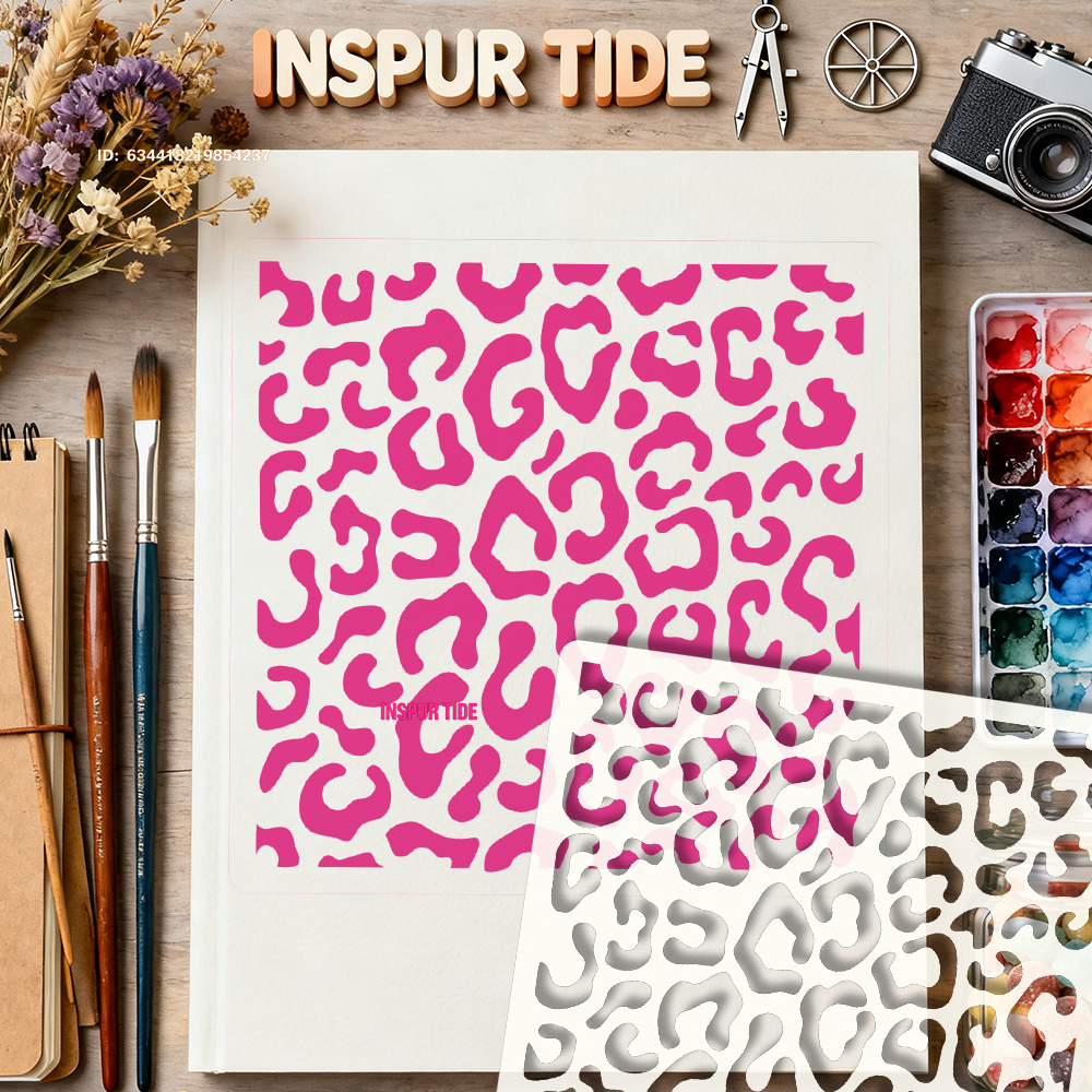 Geometric Leopard Pattern Theme Hollow-out Painting Template