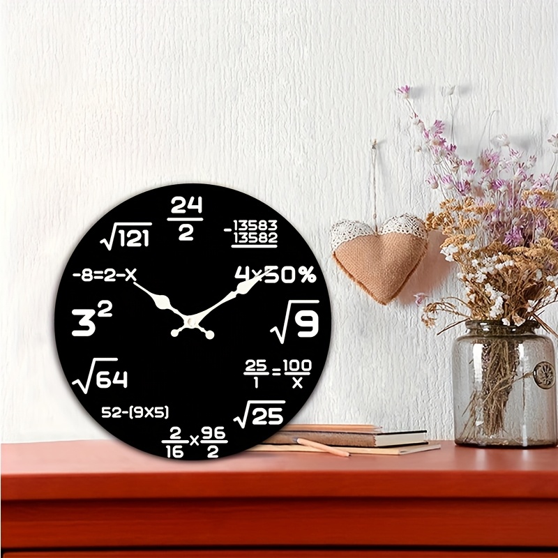 Math-themed clock detail