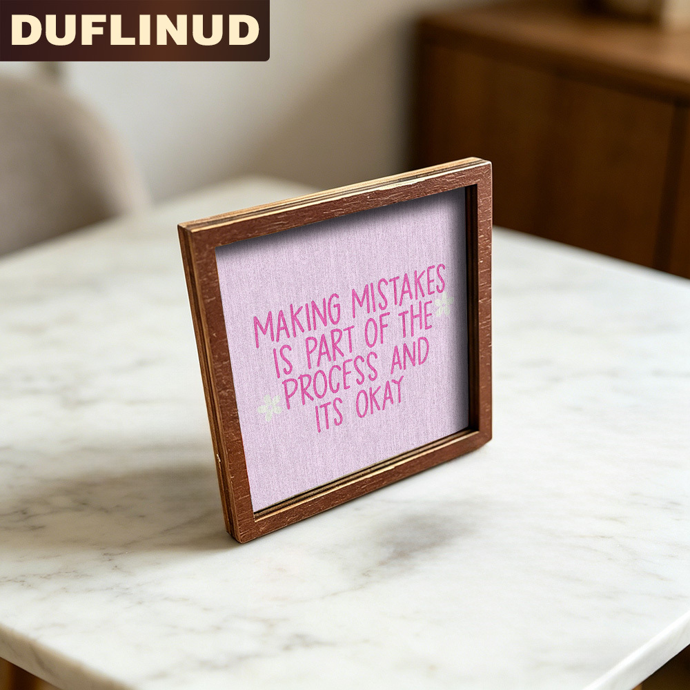 TEMU Inspirational Quote Fridge Magnet, Mini Decorative Plaque, Tiny Decorative Art. Features A Pink Background , Printed With An English Motto.