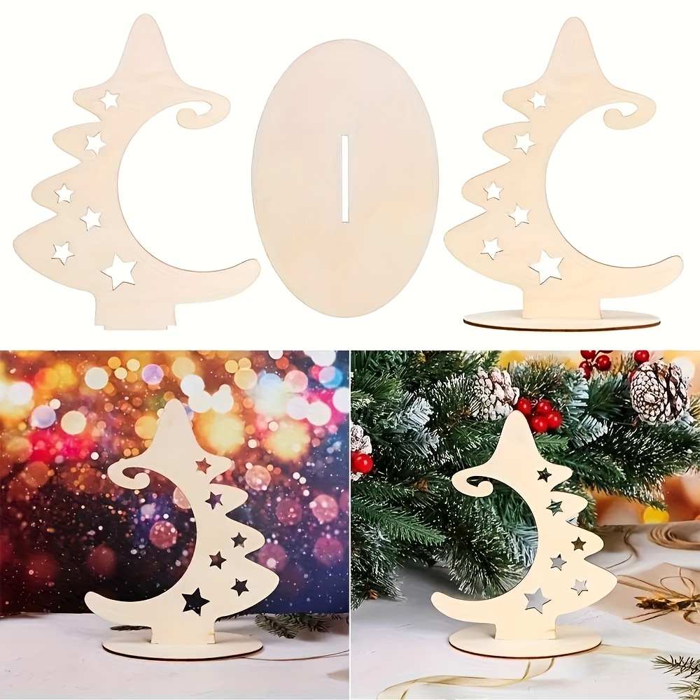 TEMU 9 Wooden Christmas Tree Ornaments, Keychains, Necklace Holders, Wooden Furniture Decorations, Suitable For Christmas