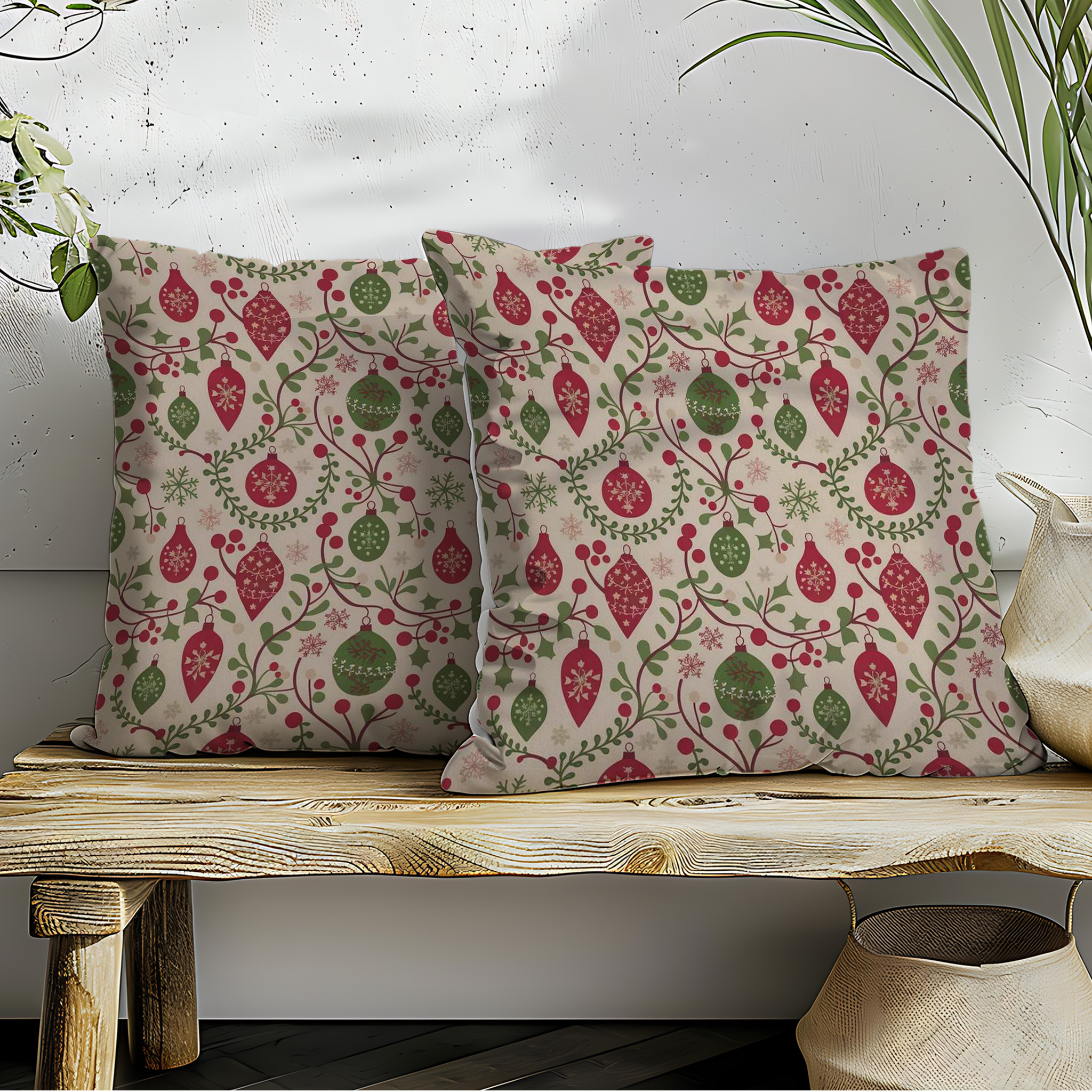 

Christmas Decorative , Set Of 2, Mixed And Pattern, 18x18 , , , Polyester, For Sofa, Bed, , , Decor