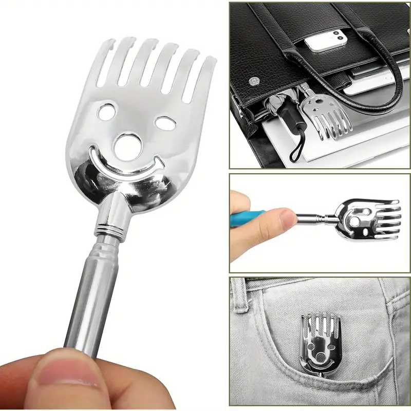 5 pack telescoping back scratchers portable extendable metal soft rubber back massager with ergonomic handles for adults kids dogs promotes hand body relaxation circulation circulation support back massager for back soft rubber handles Product details 1