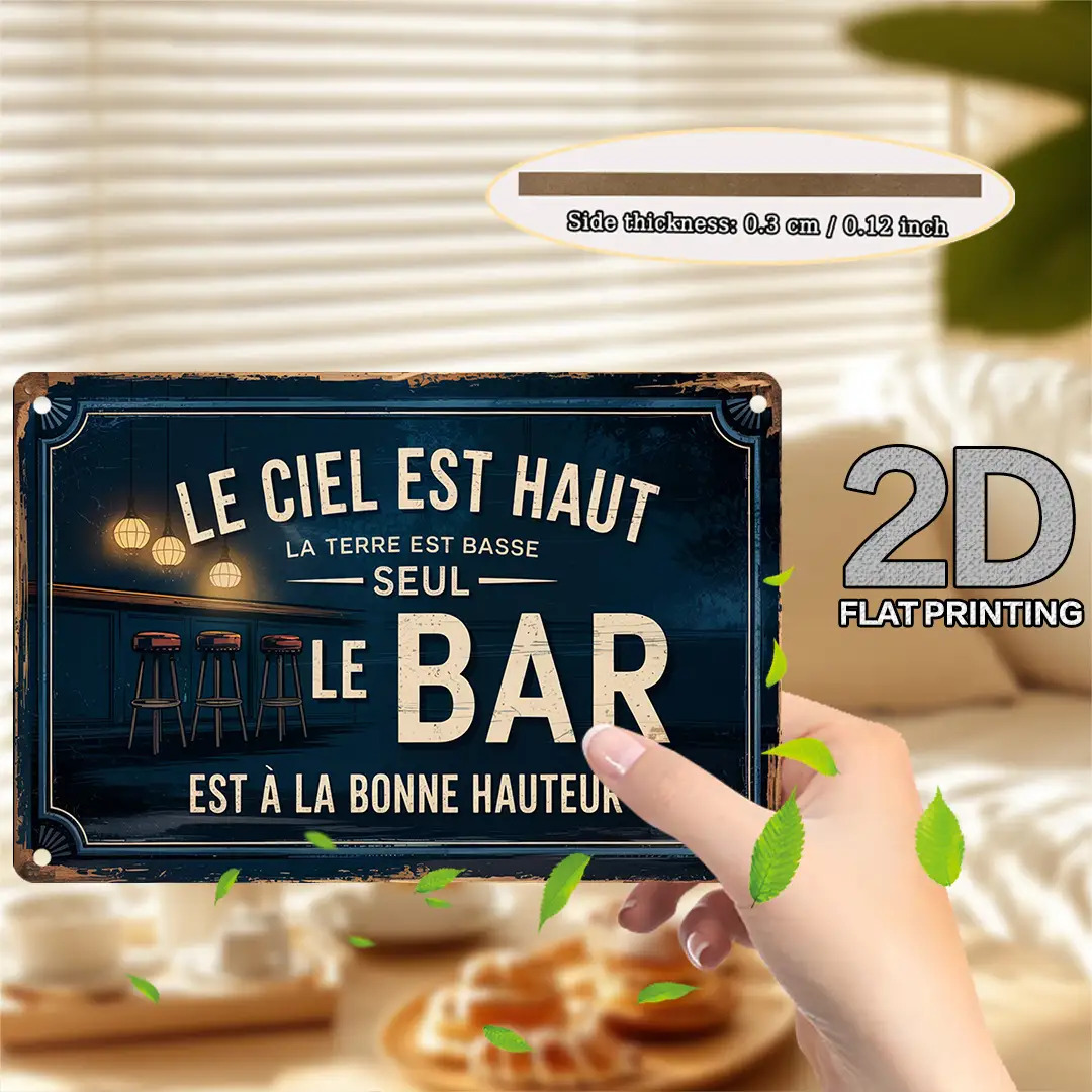 TEMU 2d Flat, 2d Flat 2d Flat, 1pc Vintage Bar Sign - "" Wooden Wall Decor, Rustic Blue And , Ideal For Man Cave, Home Bar, Outdoor Patio - Unique