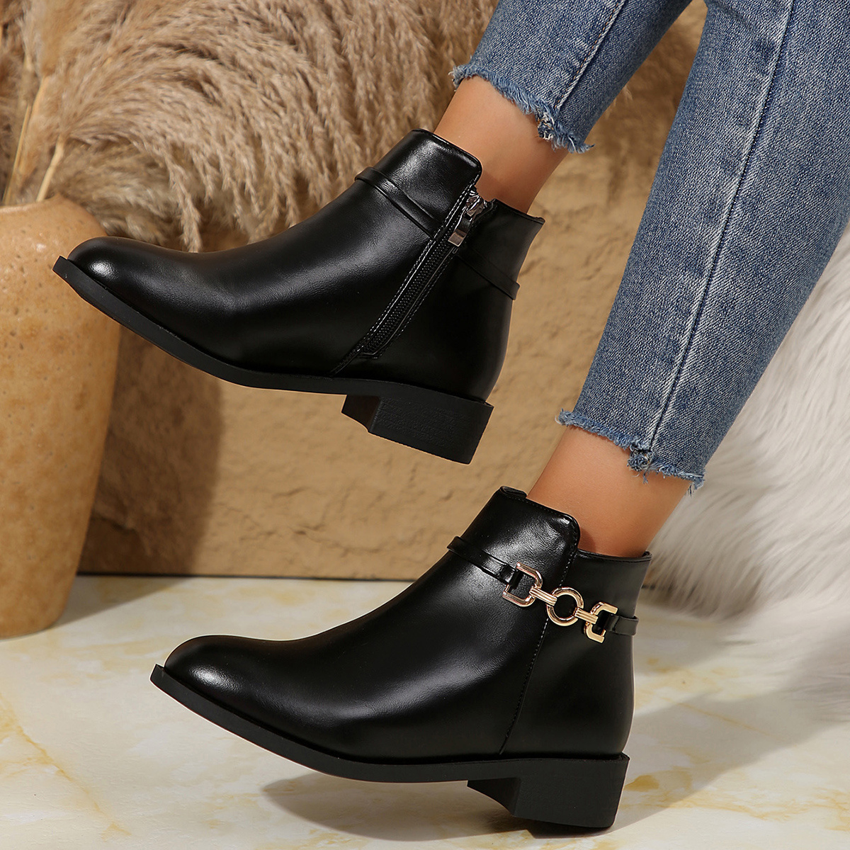 1pr women' color ankle boots casual season - Temu