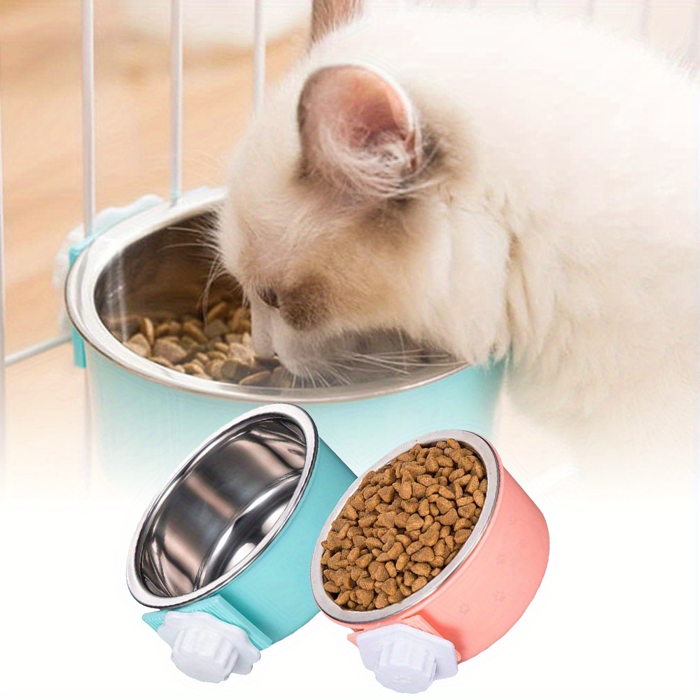 

2 Pcs Pet Feeding Bowls Detachable Steel Pet Dog Hanging And Dispenser Bowl Suitable For -sized