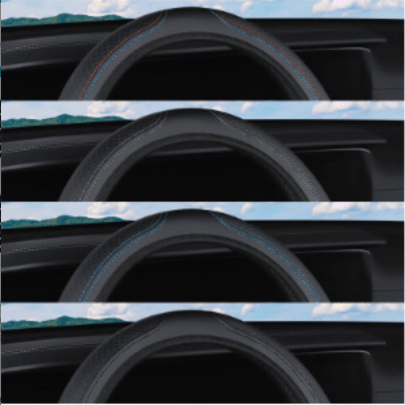 TEMU 1pc Universal Faux Leather Car Steering Wheel Cover Steering Cover Steering Cover Anti-slip Auto Steering Wheel Cover Car Interior Additions