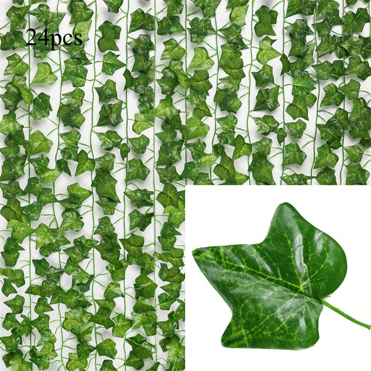 Image of 24 Sheets Of Outdoor Leaves Wall Hangings - Home Garden Wedding Party Faux Garland - Realistic Greenery Suitable For Indoor And Outdoor Decor, , Perfect For Home Decor, Garden, Wedding Arches