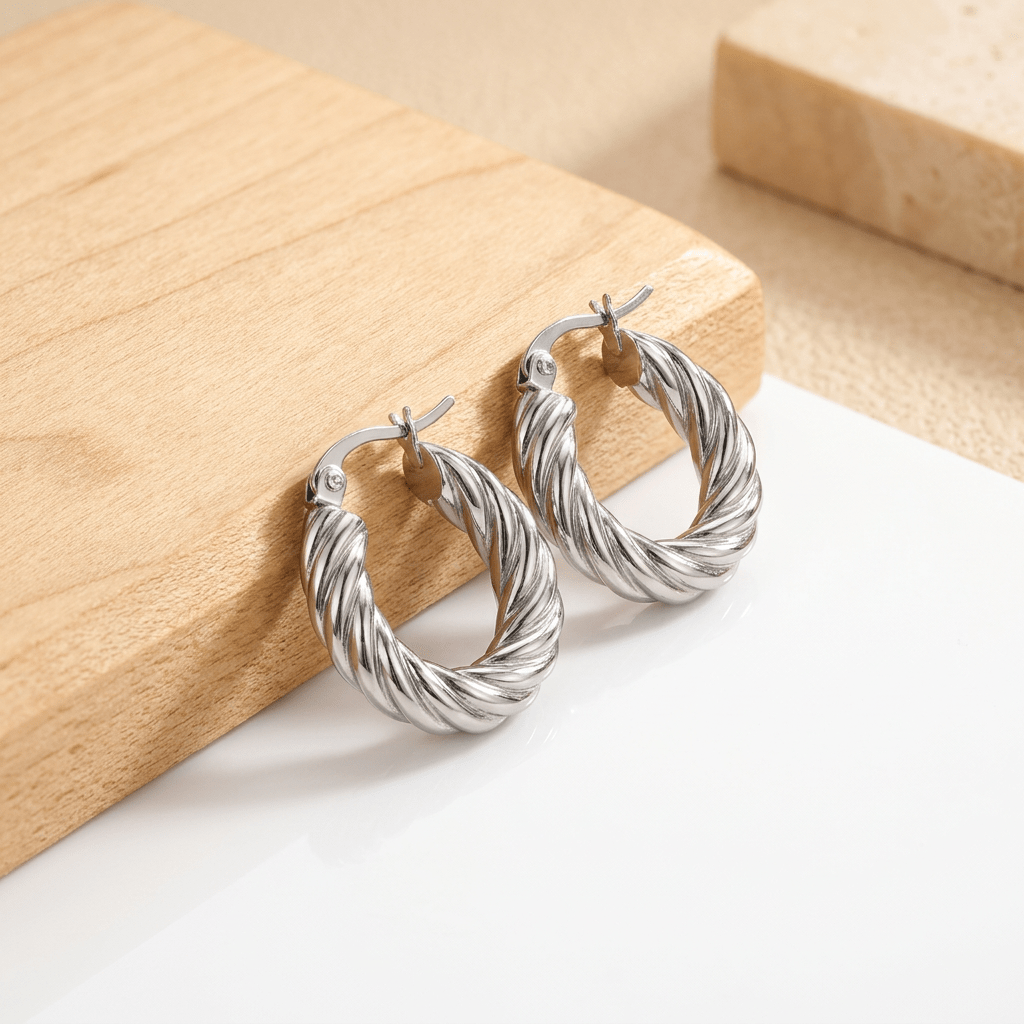 Women's Stainless Steel Fashion Hoop Earrings