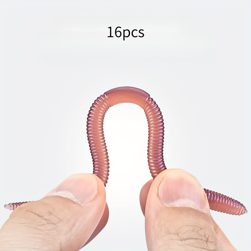 TEMU Set Of 8 Artificial Lures - Gently Sinking Soft Worms Ideal For Sea And Freshwater Fishing. Lifelike Baits To For All Types Of , Making Them User-friendly For Novices And