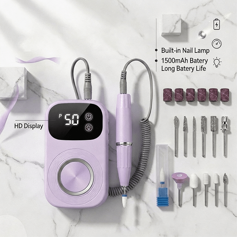 Portable Electric Nail Drill with Nail Lamp, Professional Set
