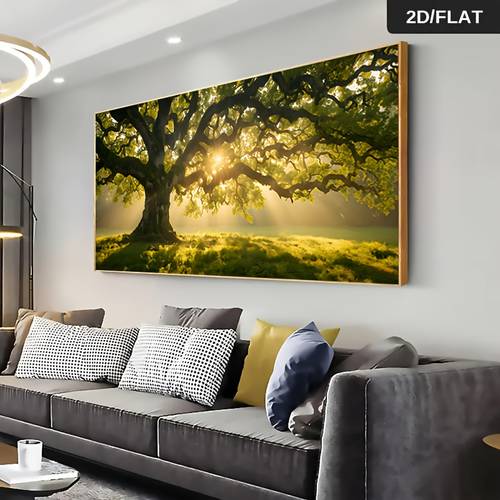 item picture large canvas wall decoration featuring a modern abstract tree under sunlight this vibrant and is a high quality artwork suitable for living rooms and bedrooms