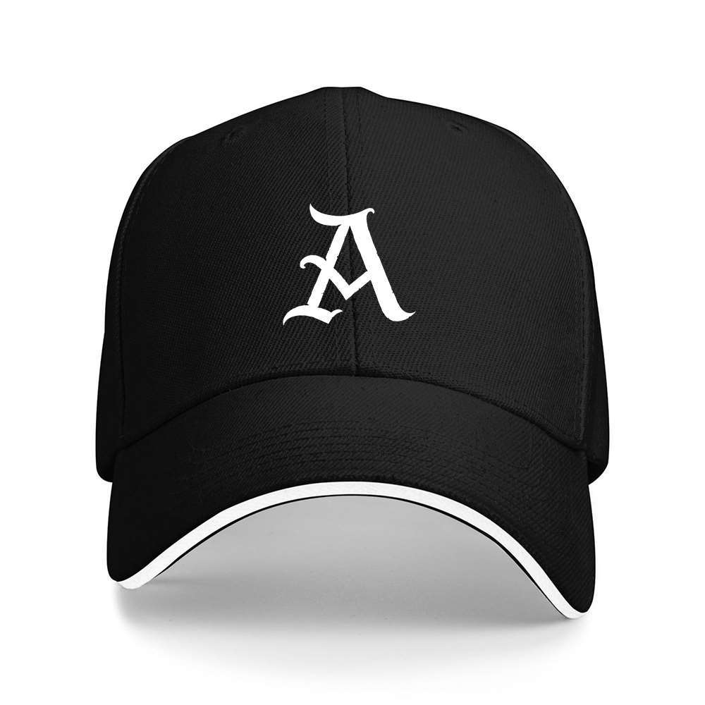 TEMU 1pc Casquette imprimée avec une lettre A dessinée à sur fond noir, ajustable, pour tous