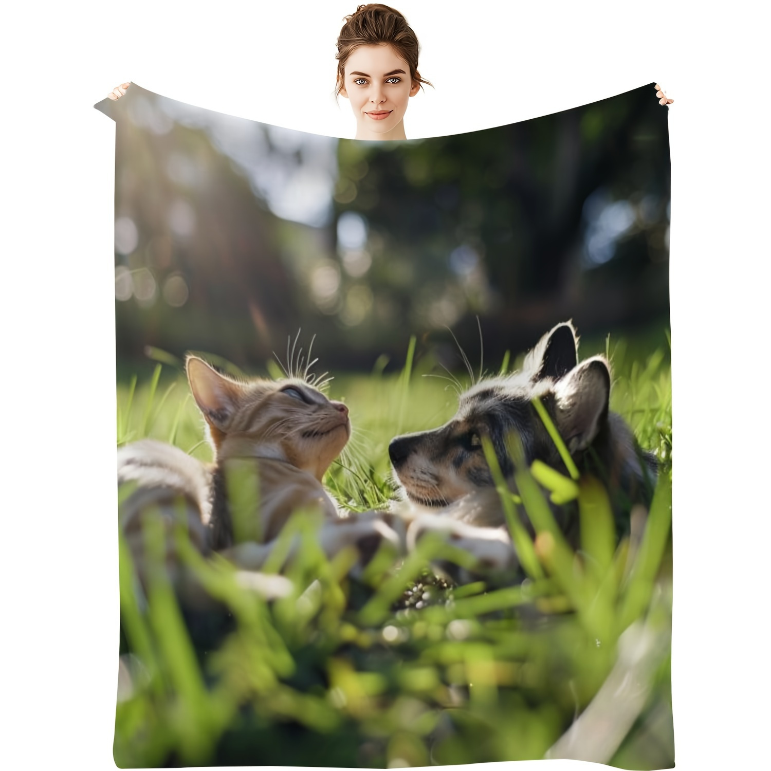 personalized pet photo blanket soft flannel   throw custom picture   mat   gift for pets pet photo blanket dog gift blanket details 0