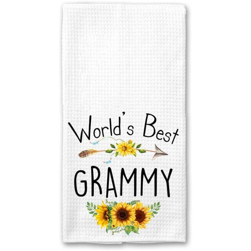 

1 Set 18*26 Inch Towels Grammy Kitchen Towel, Floral Sunflower Kitchen Towel, Best Grammy Ever, Gift Day Birthday Christmas Thanksgiving For Grammy, Soft And Absorbent Kitchen Tea Towel