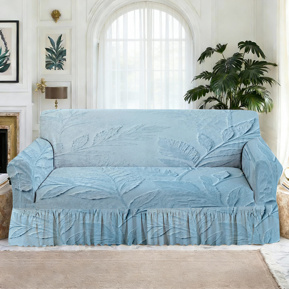sofaüberwurf rüschen sofaschoner rüschensäumen (sofa nicht