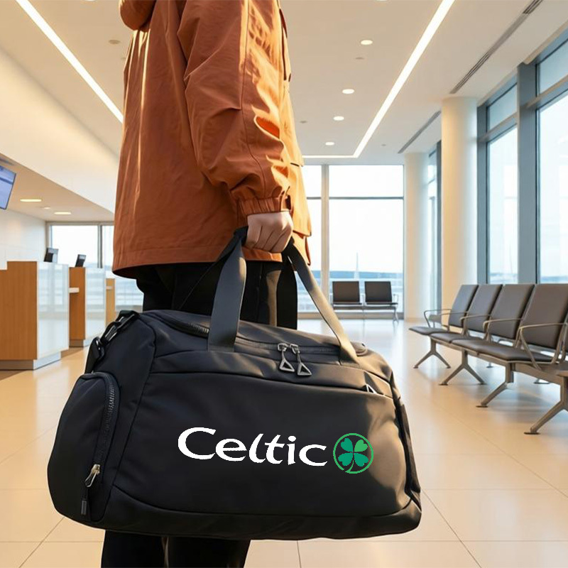 TEMU 1pc Celtic Printed Crossbody Bag, Shoulder Travel Bag, Vacation Tote Bag, Storage Duffel Bag, Wet And Dry , Independent Shoe Compartment Design,