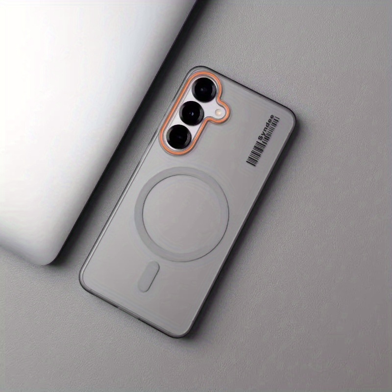 TEMU Phone Case - High-value Light Luxury Frosted Magnetic Phone Case For S25ultra S24  Acrylic S23 New S23u Transparent S25plus Personalized Men And