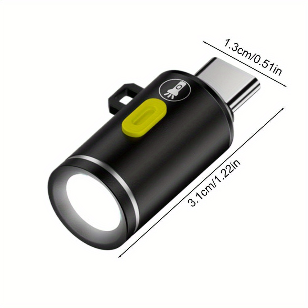 TEMU Type C Flashlight Portable Pocket Flashlight Handheld Led Torch For Camping Hiking Outdoor Light