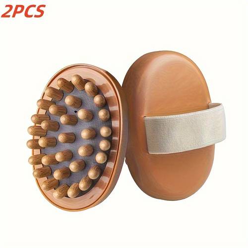 2pcs natural massage roller ergonomic handheld tool muscle relaxation device for home or body use