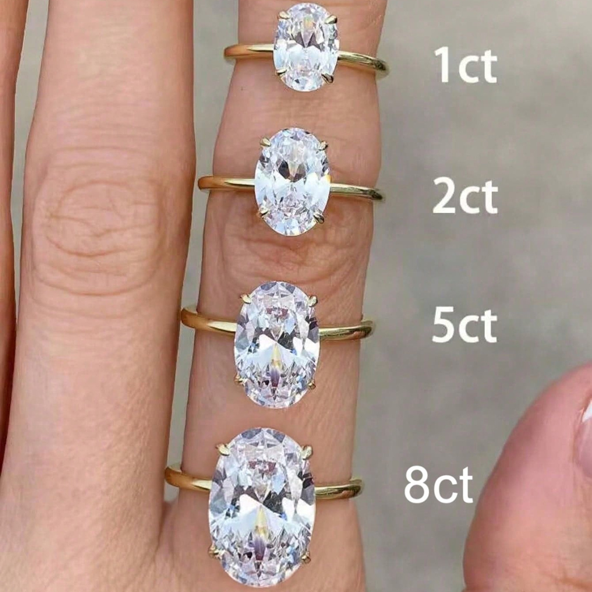 1pc elegant oval cut ring carat four prong setting Temu Bahrain
