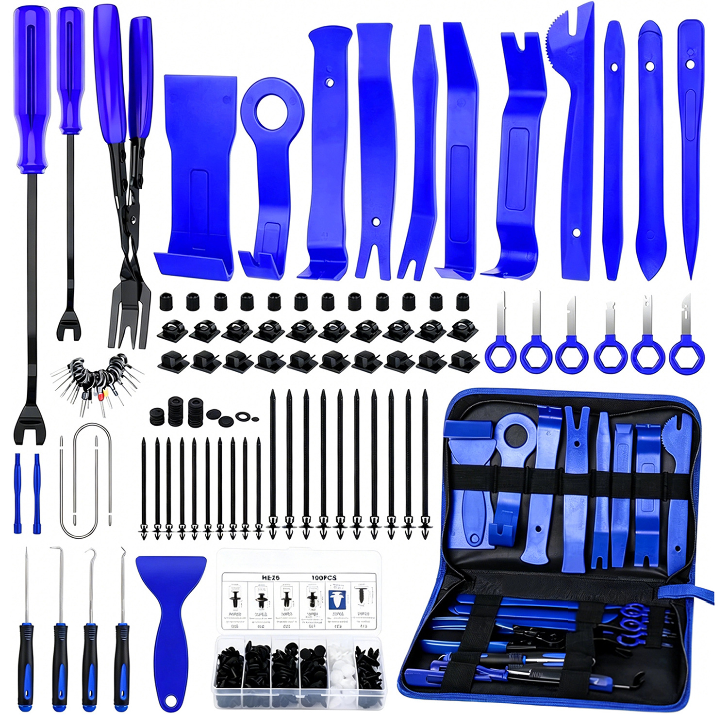 TEMU 248pcs Car Trim Removal Tool Set, Interior Disassembly Tool, Car Push Pin Bumper Fastener Clip Set, Fastener Terminal Removal Tool, Adhesive