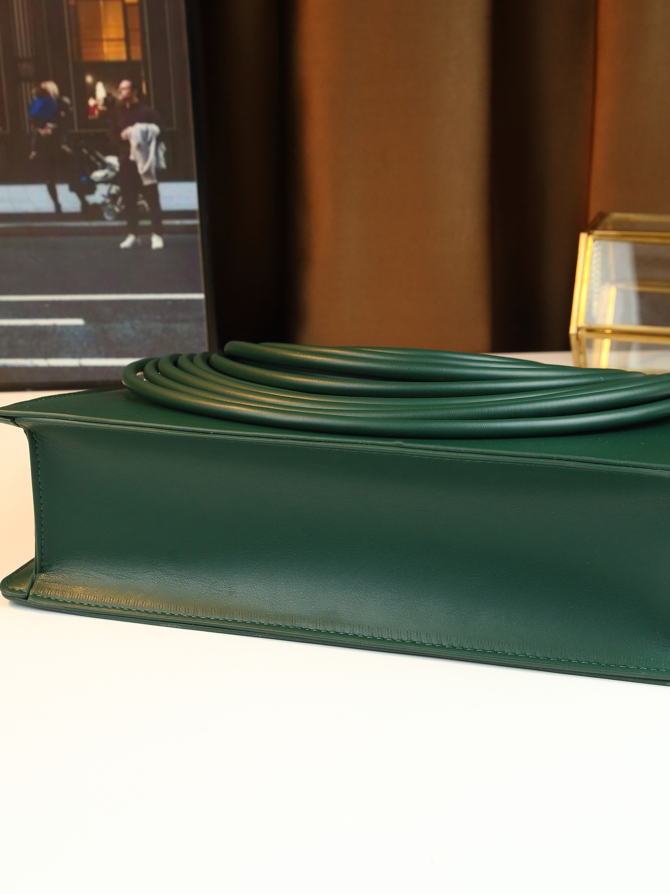 Stylish Solid Color Line Design Handheld Small Square Evening Bag for Women