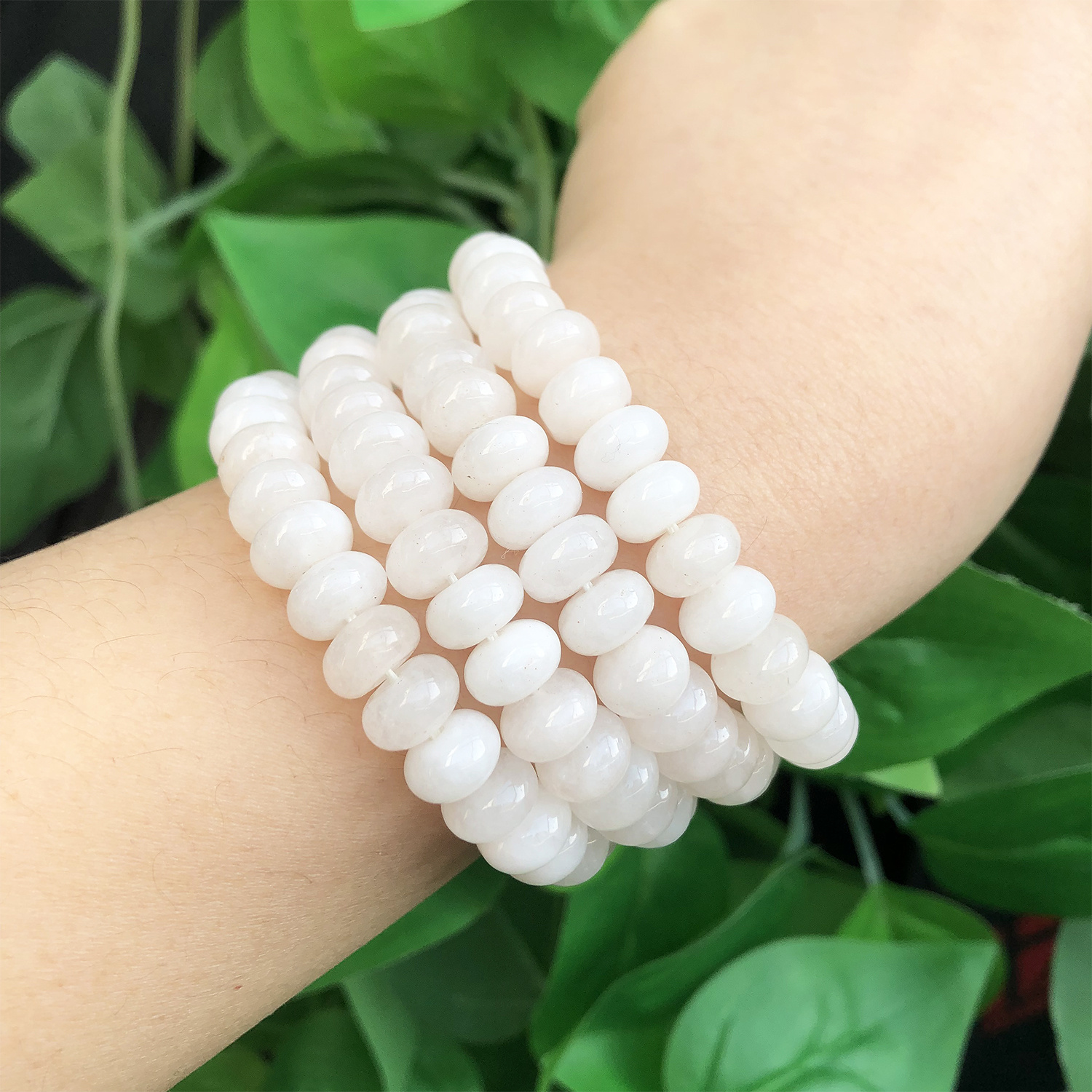 TEMU 5x8mm Chalcedony Stone Beads - Round Suitable For Making, Suitable For Bracelets, Necklaces, Earrings, Base Flat Abacus Beads With Loose For