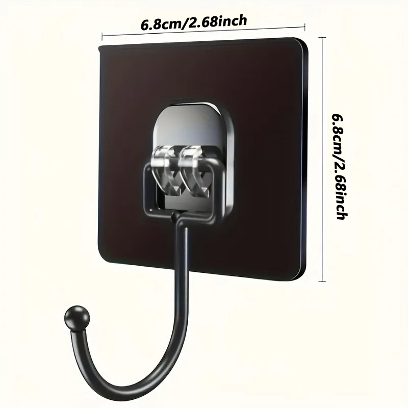 TEMU 40pcs Self-adhesive Wall Hook Set: 20 Adhesive Strips+ 20 No-drill Hooks. Stylish Black Multifunctional Auxiliary Hooks. Durable Plastic Hooks