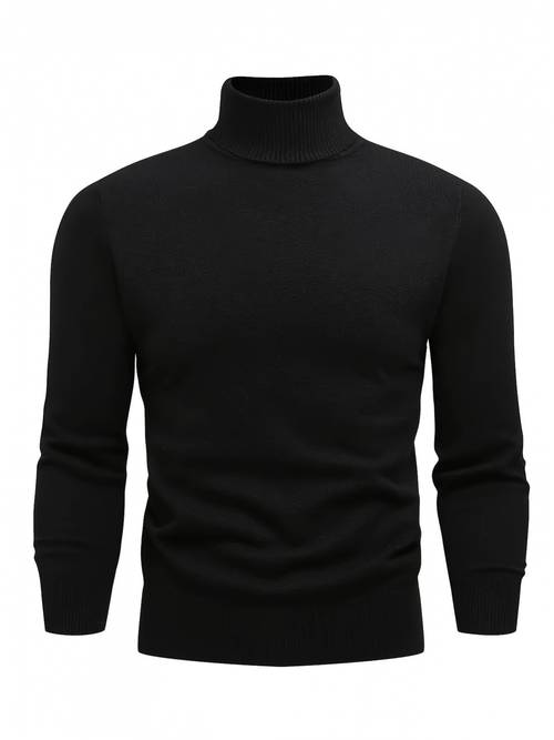 1pc mens autumn winter outdoor versatile roll neck high neck sweater knit