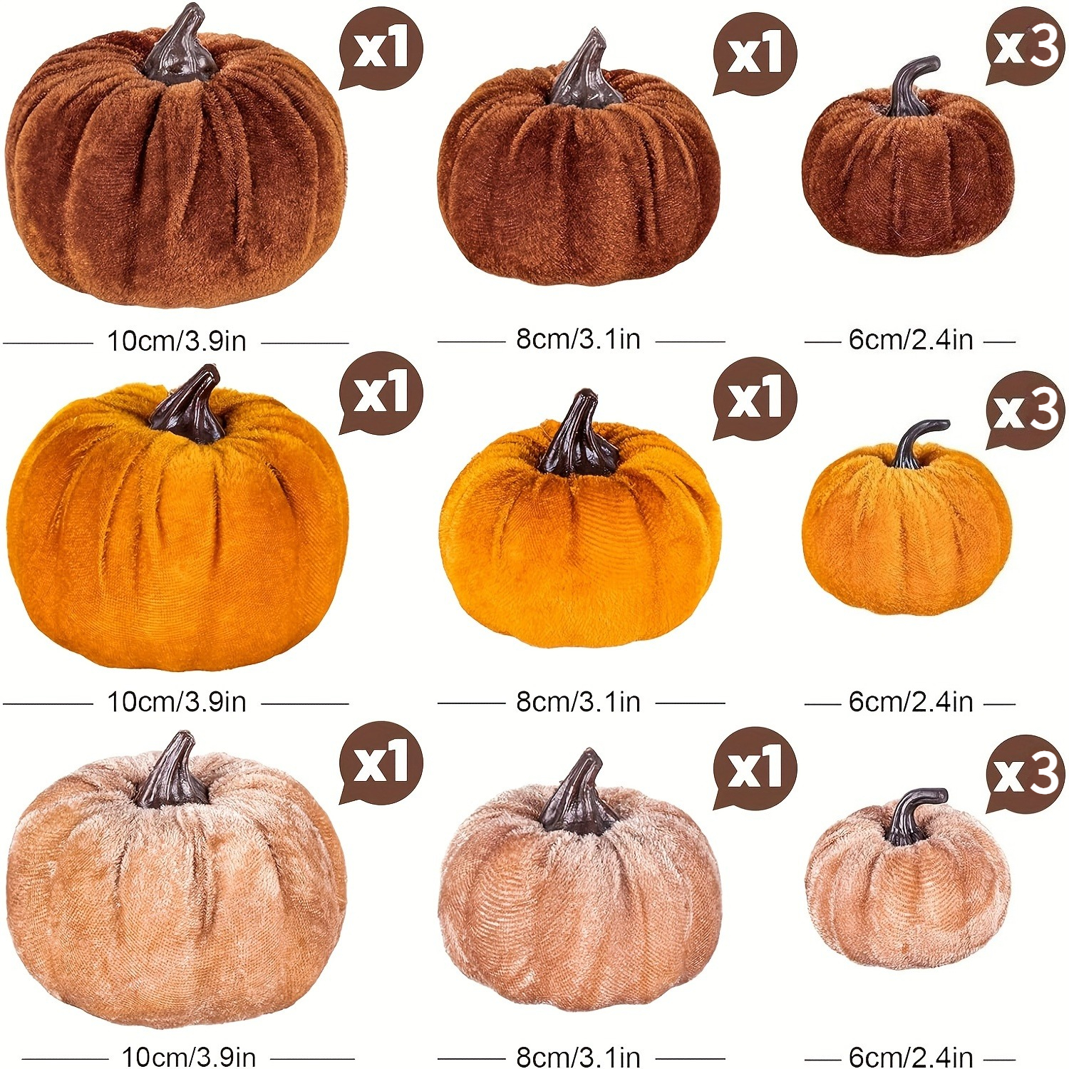 TEMU 15pcs Artificial Foam Pumpkins Suitable For Centerpieces, Table Decorations - Khaki Foam Pumpkins For Thanksgiving, Halloween Party Table