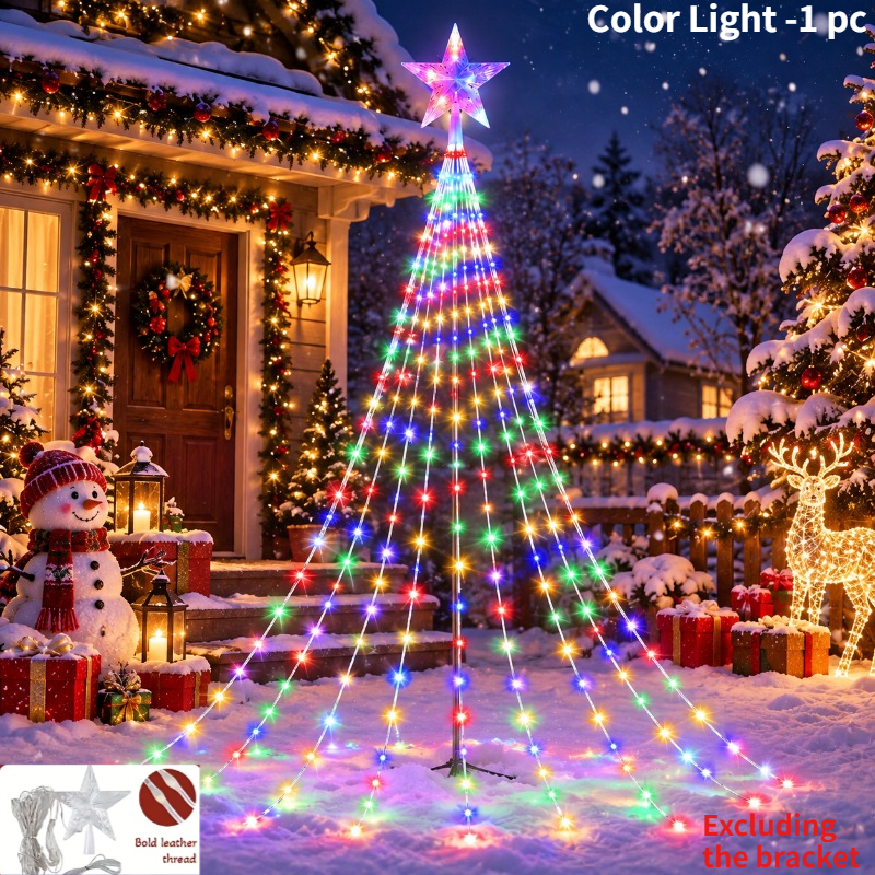 TEMU 1pc Guirnalda de luces decorativa de USB con 192 LED, con 9 hebras de luces colgantes de árbol de , 8 de iluminación, guirnalda de luces