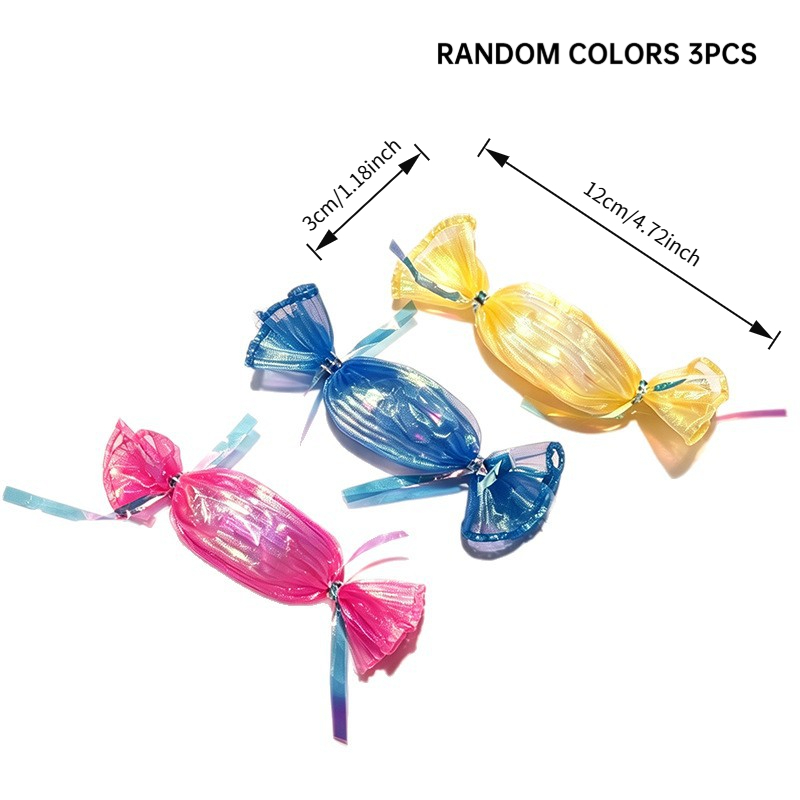 TEMU 3/6pcs Random Colors Cat Crinkle Toys, Colorful Chew Toys With Built- Paper, Lightweight Interactive Cat Toys For Boredom Relief, Soft Teething