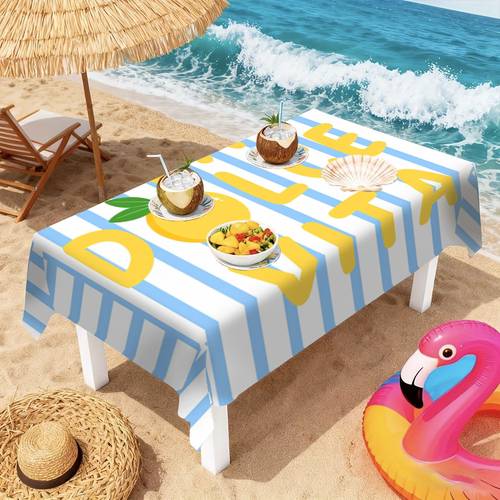 2d 1pc summer themed lemon tablecloth shaped tablecloth for additions rectangular tablecloth for decoration outdoor picnic camping polyester tablecloth easter mothers day