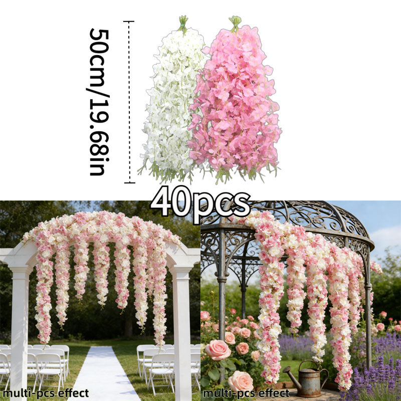 40 Artificial Cherry Vines, Suitable For Weddings, Valentine's Day, Hanukkah, Wreaths, St. Nicholas Day, Home Decor, Parties, Table Centerpieces, Garden Backdrops, Indoor Use, Uv Resistant