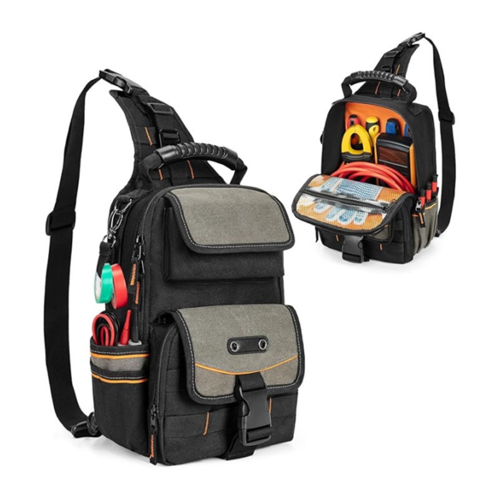TEMU 1 Heavy-duty Waterproof Electrician's Tool Backpack With An Organized Storage System-a Waterproof Work Bag Suitable For Electricians, Hvac