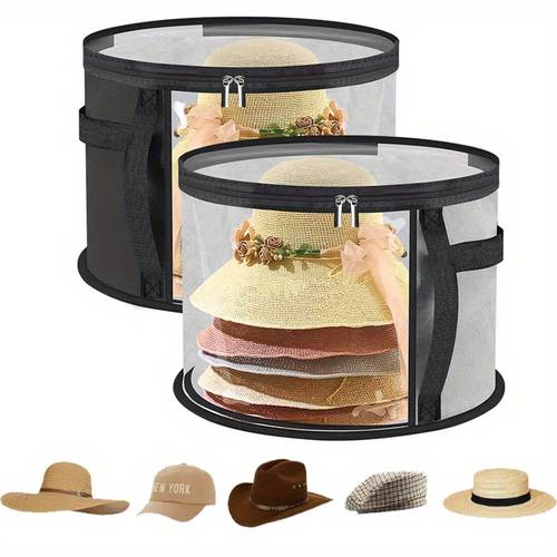 extra large clear hat storage box organizer stores 7 hats unisex travel friendly with handles portable denim hat carrier for baseball caps hat storage bag hat organizer case hat boxes for women